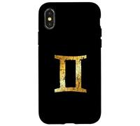 Signe du Zodiaque Gémeaux (Jaune Vintage) Gémeaux Coque pour iPhone X/XS
