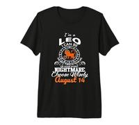 Signe du Zodiaque Lion du 14 août Horoscope Costume de fête d'anniversaire T-Shirt Haut de Gamme