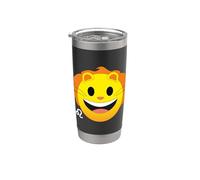 Signe du zodiaque Lion Émoticône Astrologie Visage souriant Gobelet isotherme en acier inoxydable double paroi