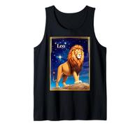 Signe du zodiaque Lion sous un ciel étoilé Débardeur