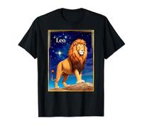 Signe du zodiaque Lion sous un ciel étoilé T-Shirt