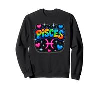 Signe du zodiaque Poissons Arc-en-ciel Rétro Horoscope Design Sweatshirt