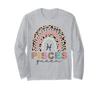 Signe du Zodiaque Poissons Reine des Poissons Arc-en-Ciel Femmes Filles Dames Manche Longue