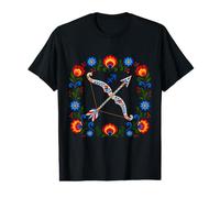 Signe du Zodiaque Sagittaire Art Populaire Constellation Floral T-Shirt Graphique avec Valeur