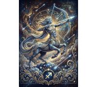 Signe du Zodiaque Sagittaire Puzzle en Bois 1000 Pièces Adultes Et Enfants, Déco Murale,Dès 14 Ans,Premium,Bois,Casse-tête,Défi,Jeu Éducatif,Anti-Stress,Détente (75x50cm)