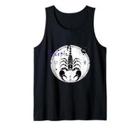 Signe du Zodiaque Scorpion Noir et Blanc avec Astro-Symboles Débardeur