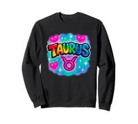 Signe du zodiaque Taureau Aérographe Rétro Horoscope Design Sweatshirt