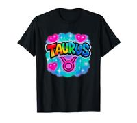 Signe du zodiaque Taureau Aérographe Rétro Horoscope Design T-Shirt