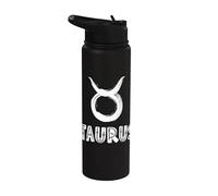 Signe du zodiaque Taureau - Amoureux d'horoscope minimaliste Stainless Steel Insulated Water Bottle