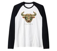 Signe du Zodiaque Taureau Boho Mandala Géométrique Astrologie Manche Raglan