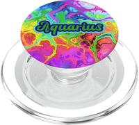 Signe du Zodiaque Verseau Abstrait Couleur Tourbillon Graphique PopSockets PopGrip pour MagSafe