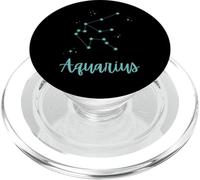 Signe du Zodiaque Verseau Astrologie céleste Sarcelle rétro PopSockets PopGrip pour MagSafe