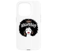 Signe du Zodiaque Verseau Reine Afro Astrologie Coque pour iPhone 15 Pro