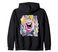 Signe Graphique avec Graffiti et Inscription « Smiling Monk » Sweat à Capuche