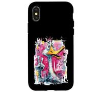 Signe Graphique Funny Goose Peace Graffiti Pop Character Oiseau Coque pour iPhone X/XS