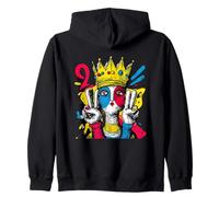 Signe Graphique Pop rétro Royal Crowned Queen Double Peace Sweat à Capuche