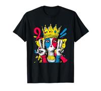 Signe Graphique Pop rétro Royal Crowned Queen Double Peace T-Shirt