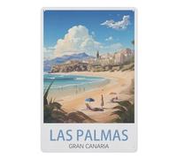 Signe Métal Vintage，Las Palmas Grande Canarie，Rétro Peinture Plaque Signe En Fer Décor Mural Art Mural Suspendu Pour Salon Maison Café Décoration Noël Cadeau(15x30cm）6x12 inch-V50