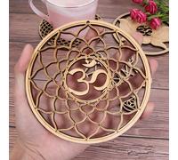 Signe mural en bois en forme de fleur de vie, art mural en bois découpé au laser, artisanat de sous-verre fait à la main, décoration de la maison, géométrie sacrée, ornement exécutif Style 4-14cm