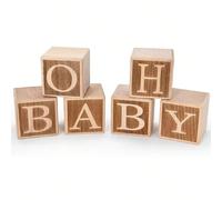 Signe OH BABY (en bois/petit) pour décoration de centre de table pour baby shower, lettres pour révélation du sexe, livre d'or souvenir Taille Uniquebois