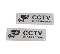 Signe pour caméra Surveillance Alu Trous Pré-percés Signe pour(2PCS)