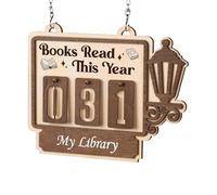 Signe pour compter les livres lus | Pendentif en bois pour la cible de lecture | Tracker pour les livres que j'ai lu cette année | Pour étudiants, enseignants, bibliothèques et