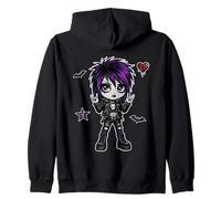 Signe rupestre Emo Art Punk aux Cheveux Violets pour Jolie Fille Gothique Sweat à Capuche