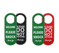Signe Suspendu de Porte Leather, 2 Pcs Do Not Disturb Sign Please Knock Door Hanger Sign Ne Pas Déranger Signe, Plaques de Porte Suspendus pour Bienvenue, Ne Pas Déranger, Veuillez Frapper