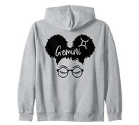 Signe Zodiaque Gémeaux Fille Afro Astrologie Anniversaire Sweat à Capuche
