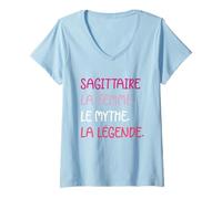 Signe zodiaque humour signe femme Sagittaire T-Shirt avec Col en V