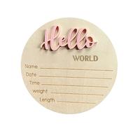 Signes d'annonce - Affichage personnalisé du nom pour révéler le statut personnalisé du nouveau-né | Tableau d'informations sur le bébé en bois pour la date de naissance, décoration de maternelle