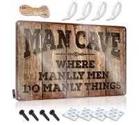 Signes d'avertissement pour la maison où les hommes et les hommes font des choses viriles, signe en métal, cadeaux à col rouge pour hommes, cadeaux démocrates (taille 20 x 30 cm)