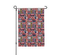 Signes de cour des symboles de l'Angleterre - Bannières de cour double face durables - 71,1 x 101,6 cm - Pour décorations saisonnières