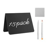 Signes de craie alimentaire : affichage en ardoise 15x, planches d'étiquettes de table durables, cartes de lieu d'écriture réutilisables, décoration de petite fête | Fournitures even