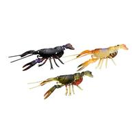 Signes de faible eau douce : appâts souples d'écrevisses, kit de leurre de 3 pièces | Équipement de rivière à haute action, fournitures flexibles durables pour R ciblés à vari