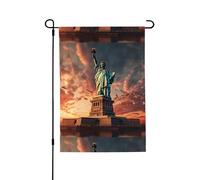 Signes de la Statue de la Liberté à New York pour patio double face, bannières durables de 28 x 40 pouces pour décorations saisonnières