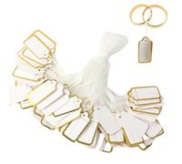 Signes de prix pour les bijoux - 100 étiquettes vides avec cordon, petits pendentifs pour prix de prx, étiquettes de marquage pratiques | Volyaire pour les œuvres d'art d'accessoires artistiques affi