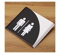 Signes de toilette unisex, Panneau d'identification des toilettes, panneaux en acrylique for toilettes hommes et femmes, icônes en relief(Male female)