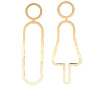 Signes de toilette unisex, Panneaux de toilettes en laiton for hommes et femmes, ensemble de figurines décoratives for salle de bain, signalisation des toilettes(E)