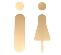 Signes de toilette unisex, Panneaux de toilettes en laiton for hommes et femmes, ensemble de figurines décoratives for salle de bain, signalisation des toilettes(B)