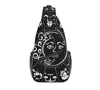 Signes du Zodiaque Horoscope Lune Soleil Noir et Blanc Astrologie Sac bandoulière, Sac à bandoulière décontracté pour Homme et Femme
