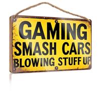 Signes et plaques Gaming Smash Cars qui font sauter des trucs pour piscine (20 x 30 cm)