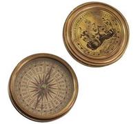 SIGNES GRIMALT Boite boussole en laiton ornementale Christophe Colomb - 7.5 x 2 cm OR G