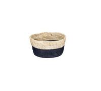 SIGNES GRIMALT Corbeille en jonc de mer - noir et naturel - Hauteur 12 cm - Diamètre au plus large 23 cm - Diamètre au plus étroit 20 cm