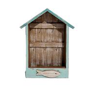 SIGNES GRIMALT Déco Marine : Boite à clés en Bois, Cabine de Plage et Poisson, Hauteur 28 cm