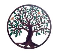 SIGNES GRIMALT Déco murale Arbre de vie en métal coloré, Marron et Vert, Collection Renaissance, Diamètre 60 cm