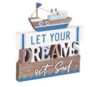 SIGNES GRIMALT Déco Murale Bord de mer, Let your dreams set sail, Longueur 20 cm