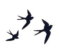 SIGNES GRIMALT Déco Murale métal : Set 3 hirondelles noires différentes, Placement libre, Hauteur 24 cm (Grande)