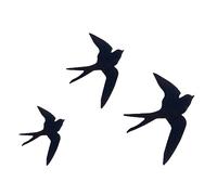 SIGNES GRIMALT Déco Murale métal : Set 3 hirondelles noires différentes, Placement libre, Hauteur 24 cm (Grande)