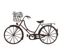 SIGNES GRIMALT Déco murale Métal, Vélo Rétro et panier à fleurs, Marron ambré, Longueur 64 cm